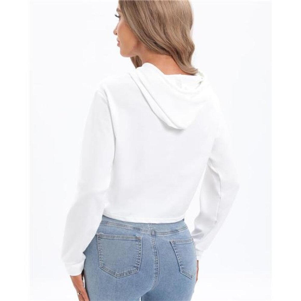 Women's Drawstring Cropped Hoodie Casual Hoodies for Women - Picture 2 of 7